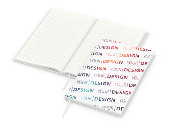 Notizbuch Note-Book RECYCLING Ecken spitz Papier-Hardcover individuell bedruckt