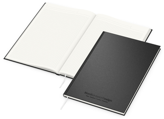 Notizbuch Note-Book RECYCLING Ecken spitz Naturpapier-Hardcover schwarz