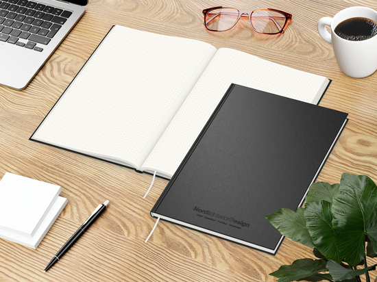 Notizbuch Note-Book RECYCLING Ecken spitz Naturpapier-Hardcover schwarz
