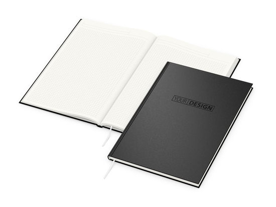 Notizbuch Note-Book RECYCLING Ecken spitz Naturpapier-Hardcover schwarz