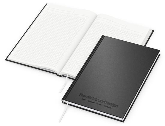 Notizbuch Note-Book RECYCLING Ecken spitz Naturpapier-Hardcover schwarz