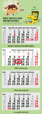 4-Monatskalender Mehrblock Quadro Light 4 mehrsprachig