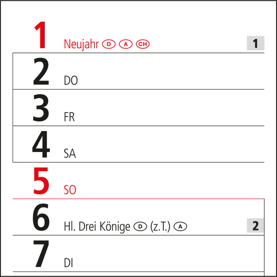 Streifenkalender Trend