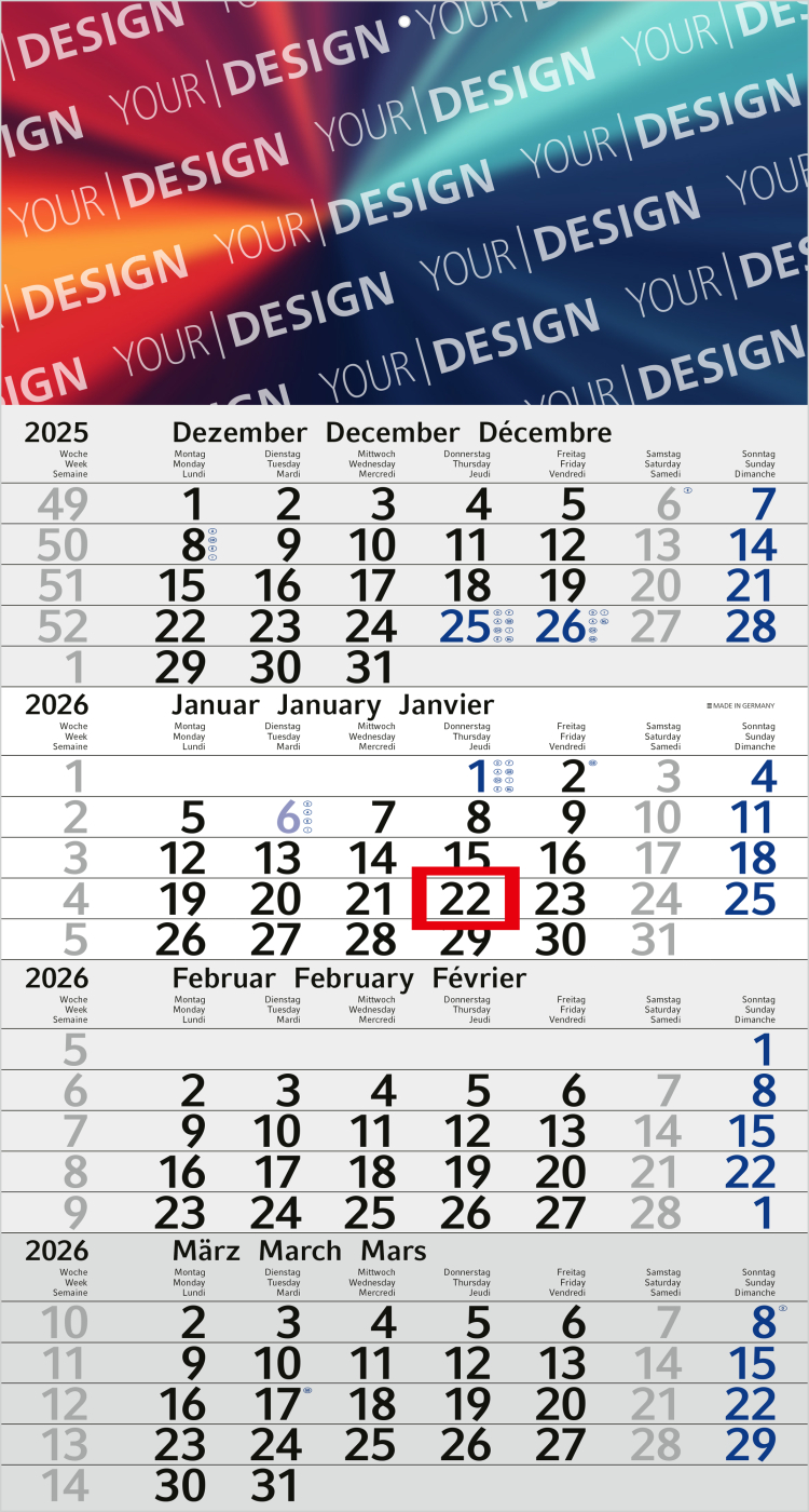 4-Monatskalender Budget 4 Bestseller (Einblatt)