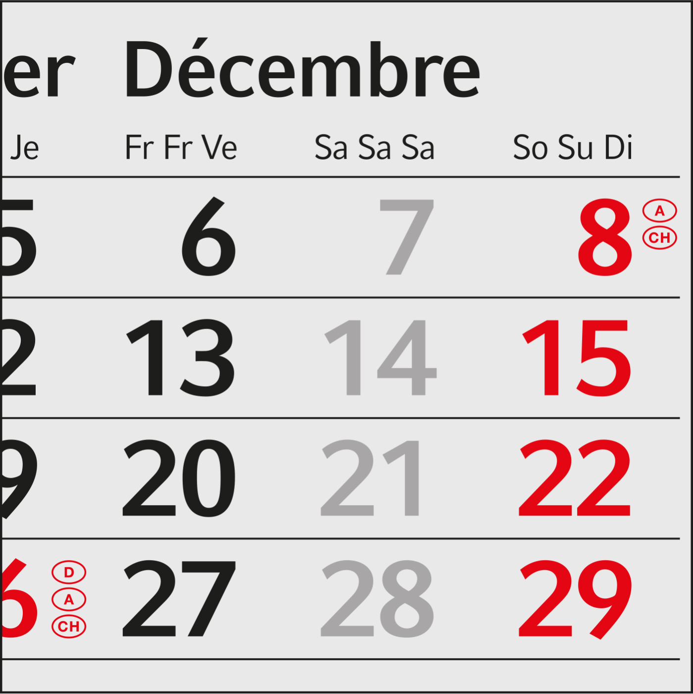 Tischkalender Mini 3 Karton-Dachaufsteller