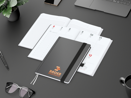 Wochenkalender vorne + Notizen hinten Vision-Hybrid EXPRESS Kunstleder-Hardcover