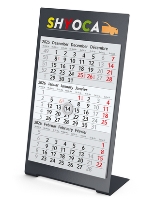 Tischkalender Desktop 3 Color, 1-Jahres-Kalendarium Bestseller