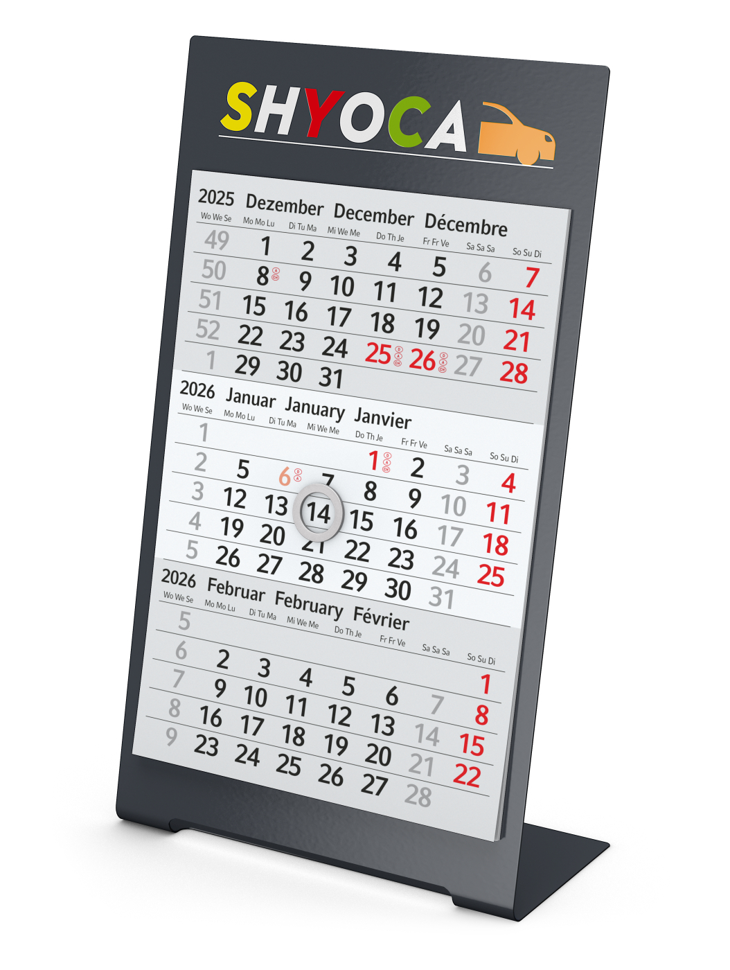 Tischkalender Desktop 3 Color, 1-Jahres-Kalendarium Bestseller