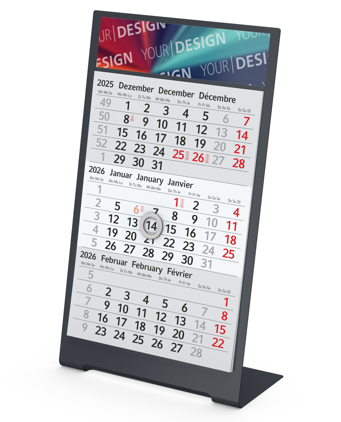 Tischkalender Desktop 3 Color, 1-Jahres-Kalendarium Bestseller