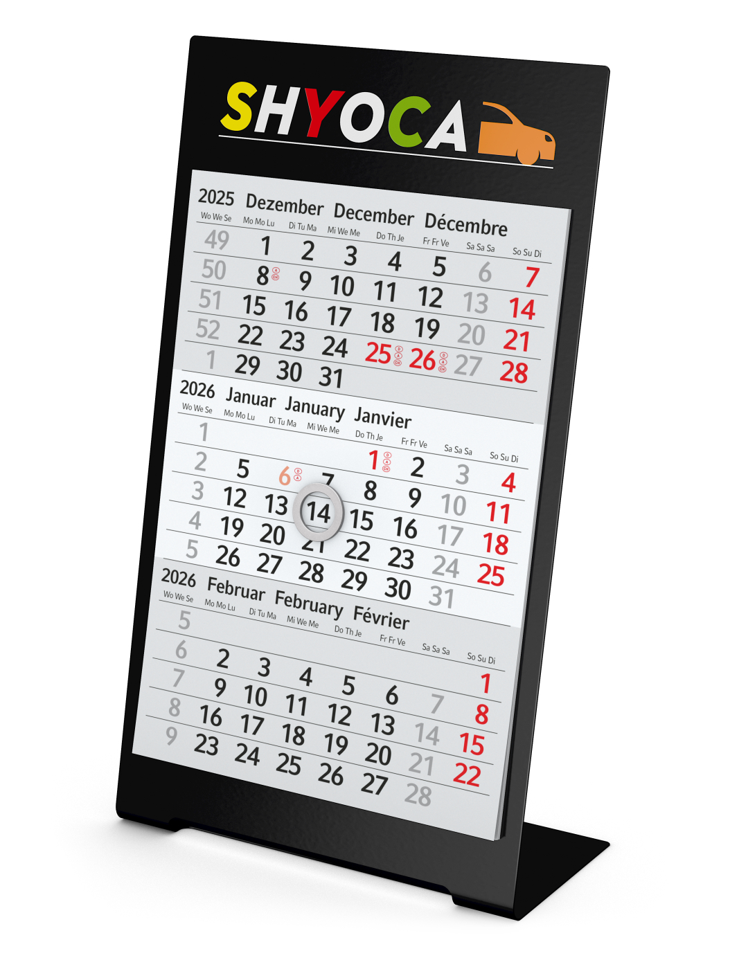 Tischkalender Desktop 3 Color, 1-Jahres-Kalendarium Bestseller
