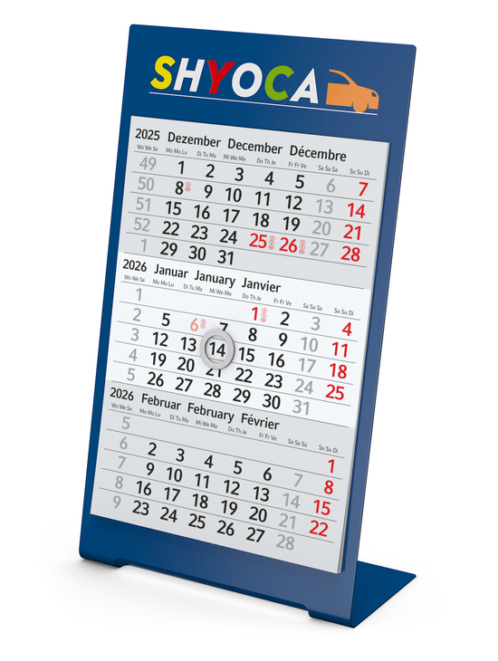 Tischkalender Desktop 3 Color, 2-Jahres-Kalendarium Bestseller