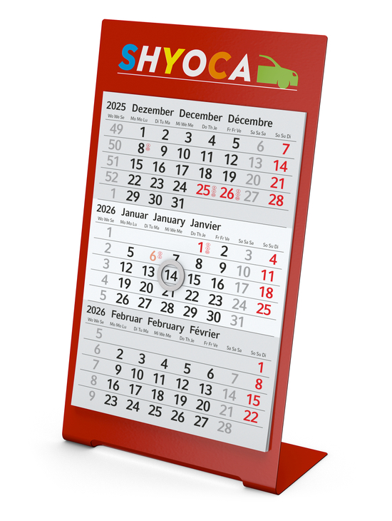Tischkalender Desktop 3 Color, 2-Jahres-Kalendarium Bestseller