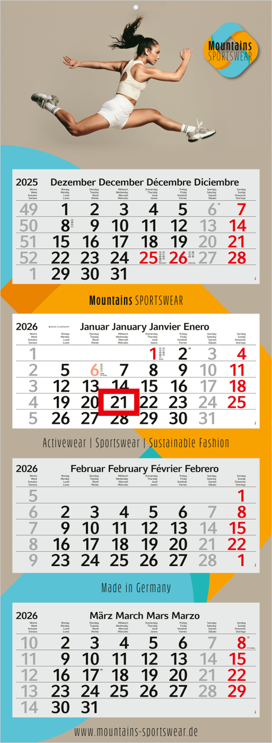 4-Monatskalender Profil 4 Bestseller (Mehrblock)