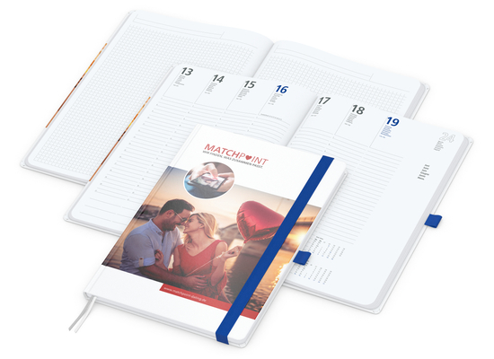 Wochenkalender vorne + Notizen hinten Match-Hybrid Papier-Hardcover