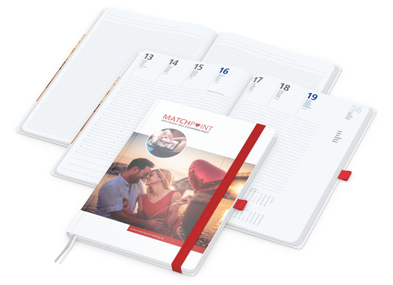 Wochenkalender vorne + Notizen hinten Match-Hybrid Papier-Hardcover