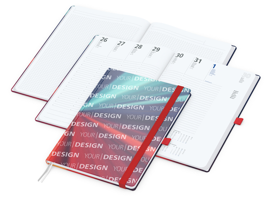 Wochenkalender vorne + Notizen hinten Match-Hybrid Papier-Hardcover