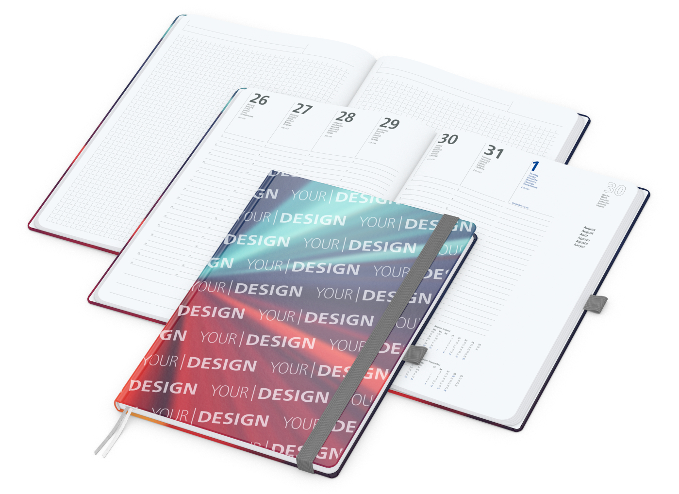 Wochenkalender vorne + Notizen hinten Match-Hybrid Papier-Hardcover
