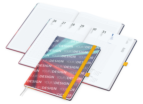 Wochenkalender vorne + Notizen hinten Match-Hybrid Papier-Hardcover