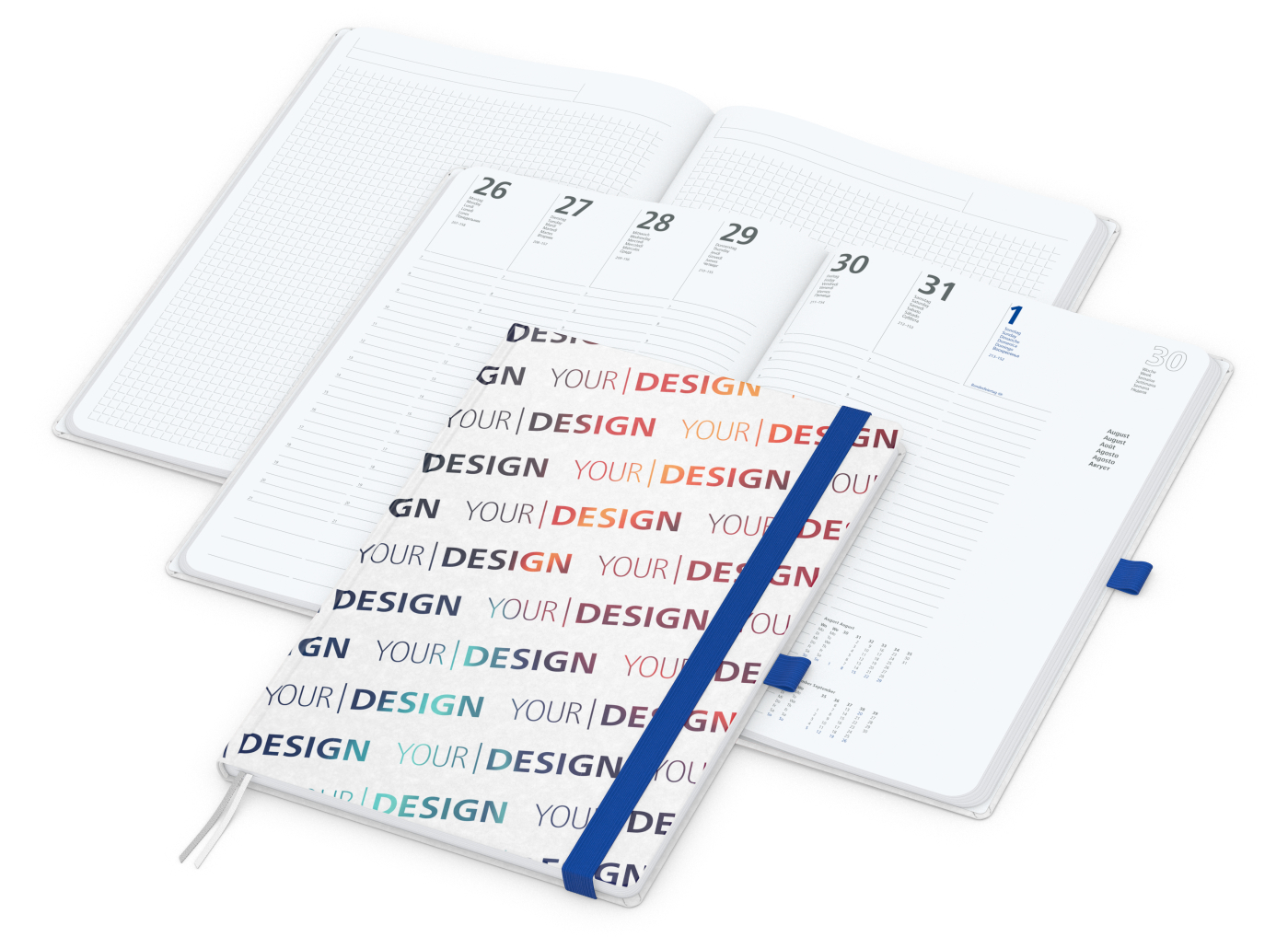 Wochenkalender vorne + Notizen hinten Match-Hybrid Papier-Hardcover