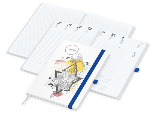 Wochenkalender vorne + Notizen hinten Match-Hybrid Papier-Hardcover