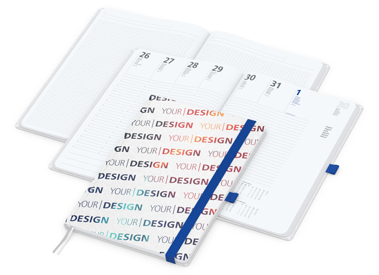 Wochenkalender vorne + Notizen hinten Match-Hybrid Papier-Hardcover