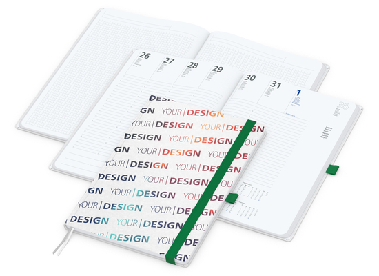 Wochenkalender vorne + Notizen hinten Match-Hybrid Papier-Hardcover