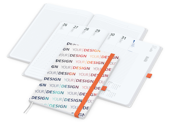 Wochenkalender vorne + Notizen hinten Match-Hybrid Papier-Hardcover