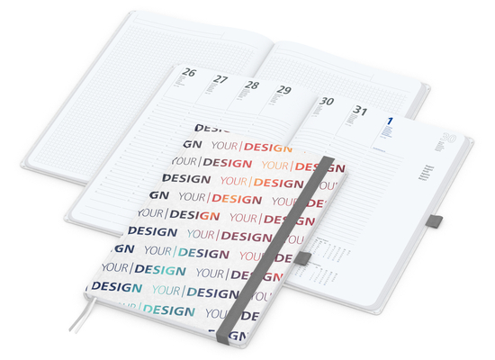 Wochenkalender vorne + Notizen hinten Match-Hybrid Papier-Hardcover