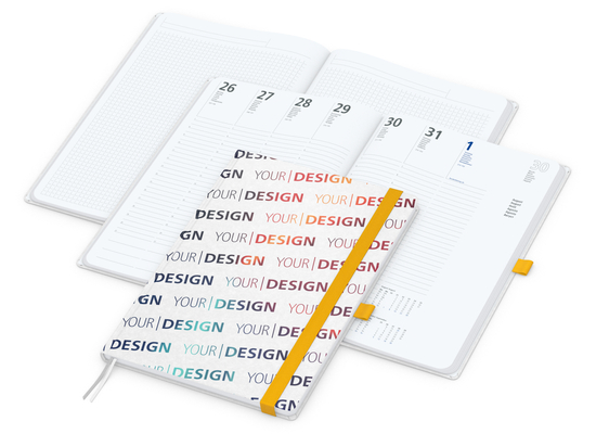 Wochenkalender vorne + Notizen hinten Match-Hybrid Papier-Hardcover