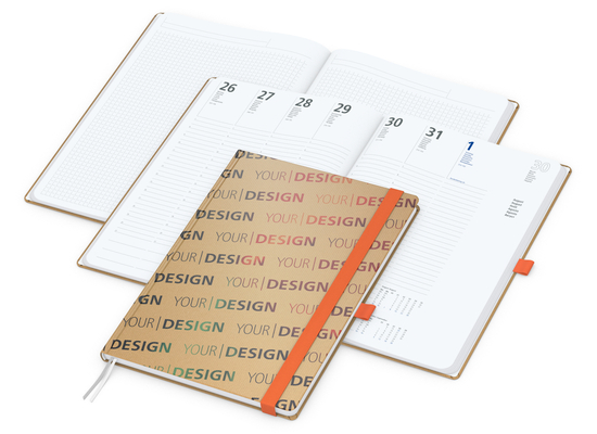 Wochenkalender vorne + Notizen hinten Match-Hybrid Papier-Hardcover