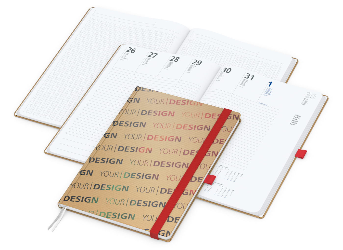 Wochenkalender vorne + Notizen hinten Match-Hybrid Papier-Hardcover