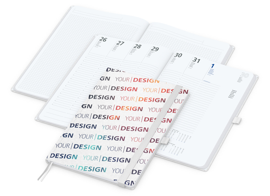 Wochenkalender vorne + Notizen hinten Match-Hybrid Papier-Hardcover