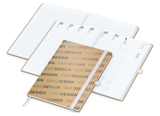 Wochenkalender vorne + Notizen hinten Match-Hybrid Papier-Hardcover