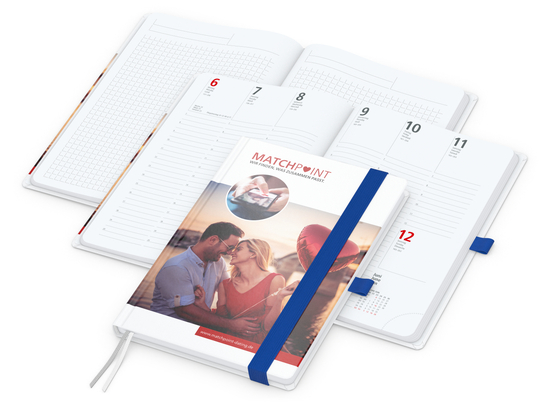 Wochenkalender vorne + Notizen hinten Match-Hybrid Papier-Hardcover