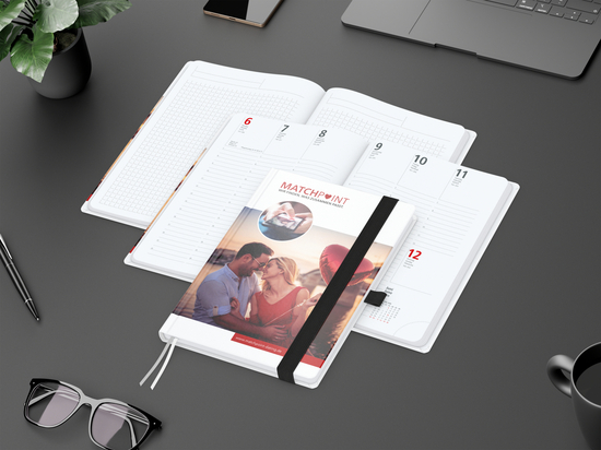 Wochenkalender vorne + Notizen hinten Match-Hybrid Papier-Hardcover