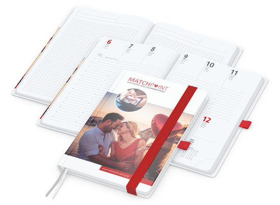 Wochenkalender vorne + Notizen hinten Match-Hybrid Papier-Hardcover