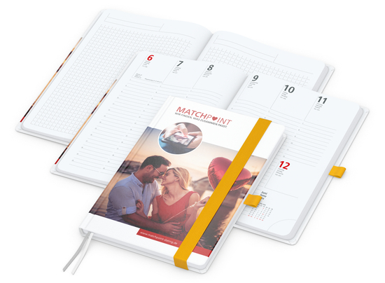 Wochenkalender vorne + Notizen hinten Match-Hybrid Papier-Hardcover