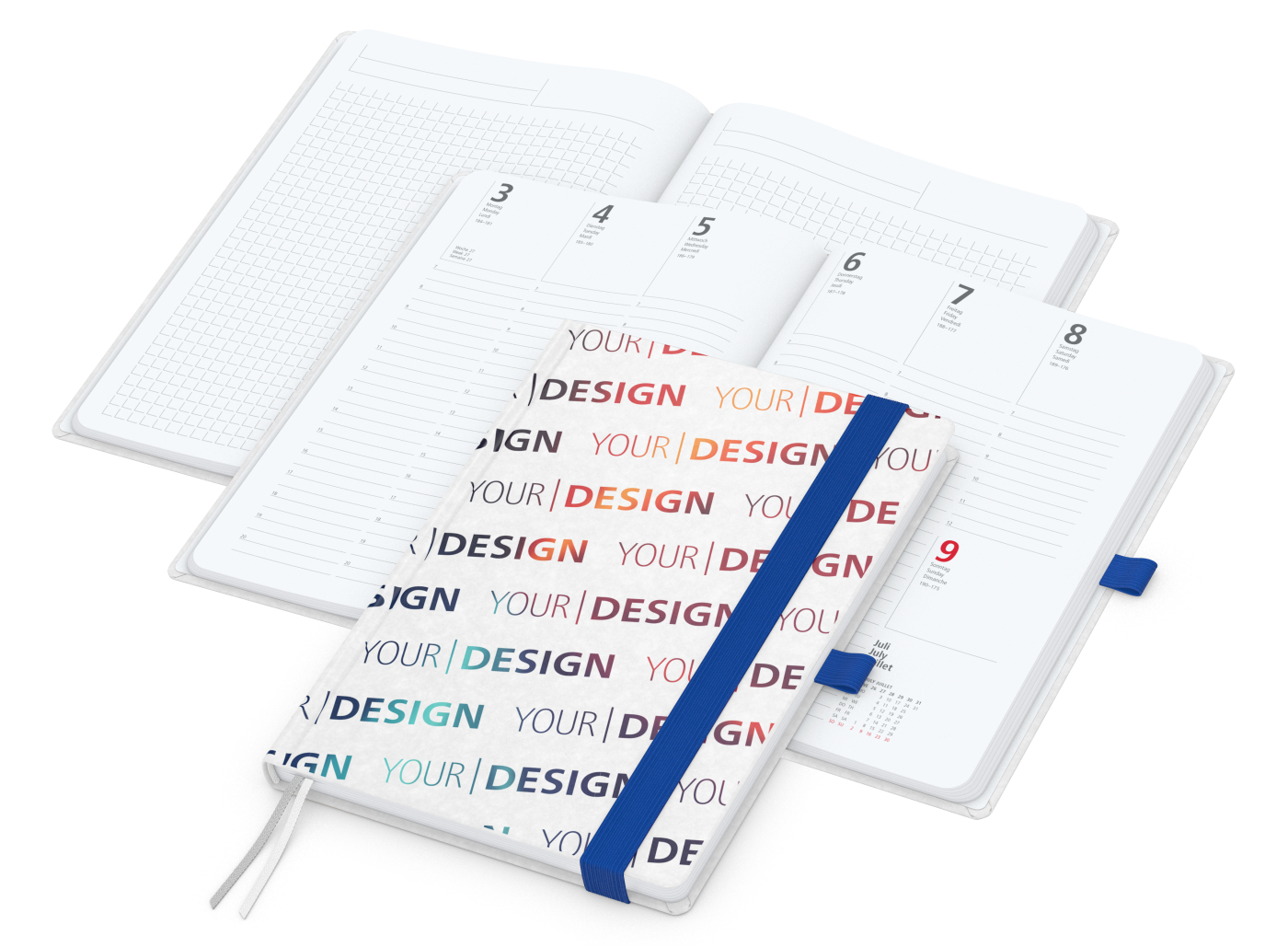 Wochenkalender vorne + Notizen hinten Match-Hybrid Papier-Hardcover