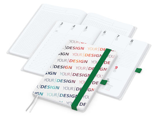 Wochenkalender vorne + Notizen hinten Match-Hybrid Papier-Hardcover