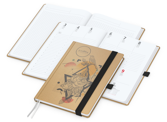Wochenkalender vorne + Notizen hinten Match-Hybrid Papier-Hardcover