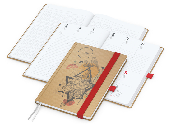 Wochenkalender vorne + Notizen hinten Match-Hybrid Papier-Hardcover