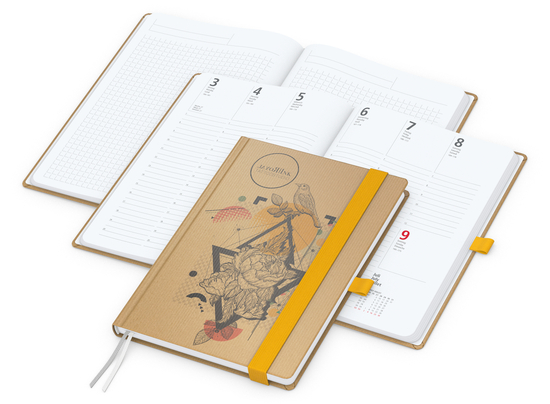 Wochenkalender vorne + Notizen hinten Match-Hybrid Papier-Hardcover
