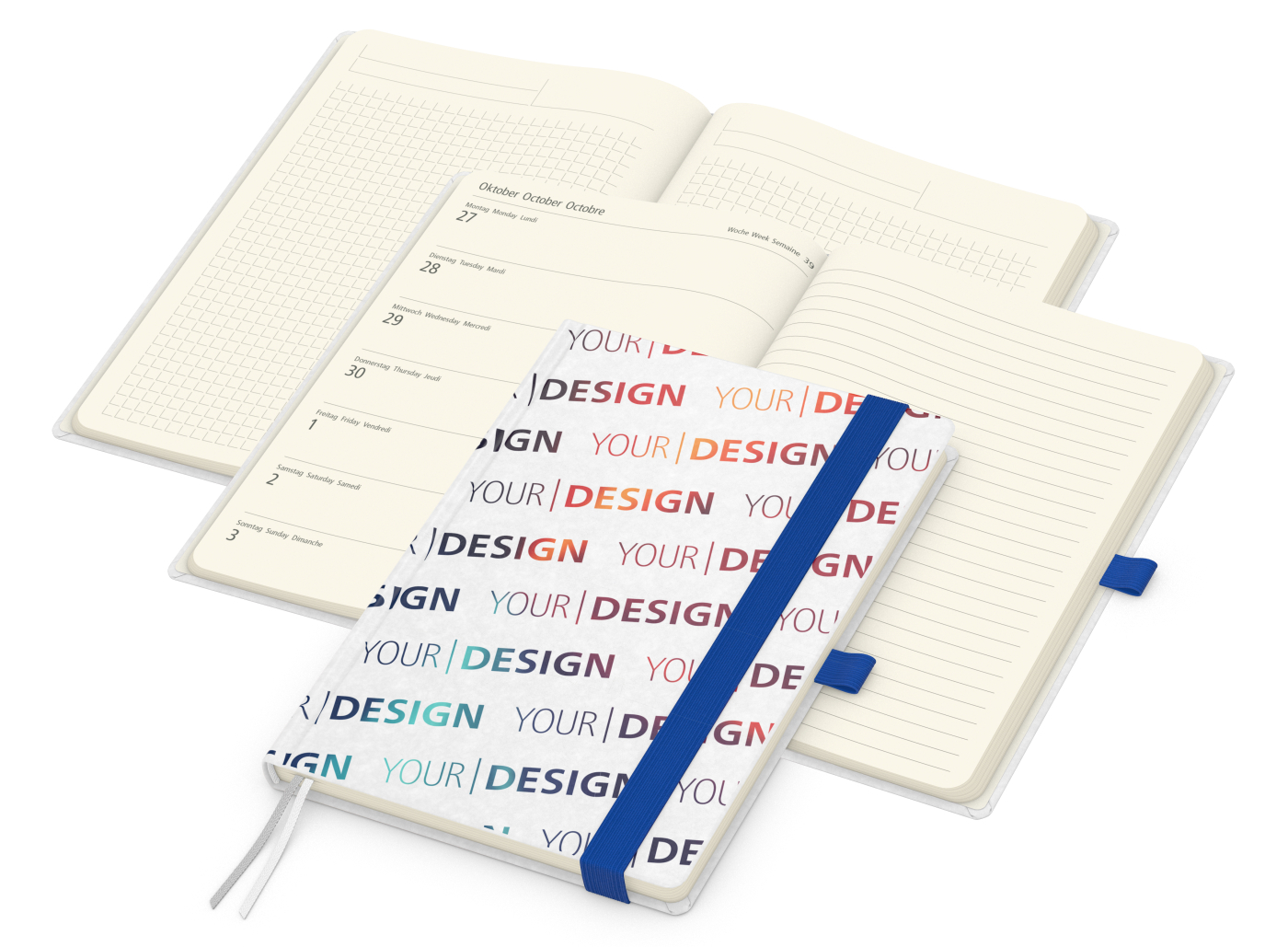 Wochenkalender links + Notizen rechts Match-Hybrid Papier-Hardcover A5
