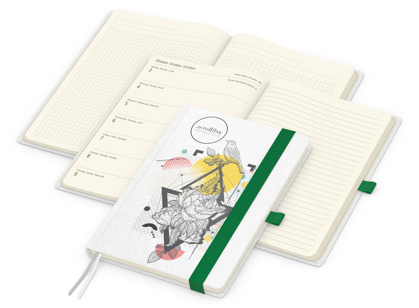 Wochenkalender links + Notizen rechts Match-Hybrid Papier-Hardcover A5