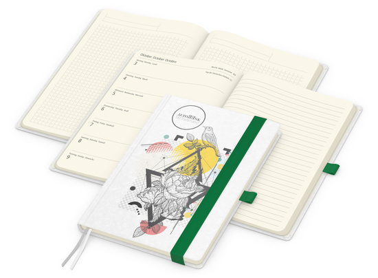 Wochenkalender links + Notizen rechts Match-Hybrid Papier-Hardcover A5