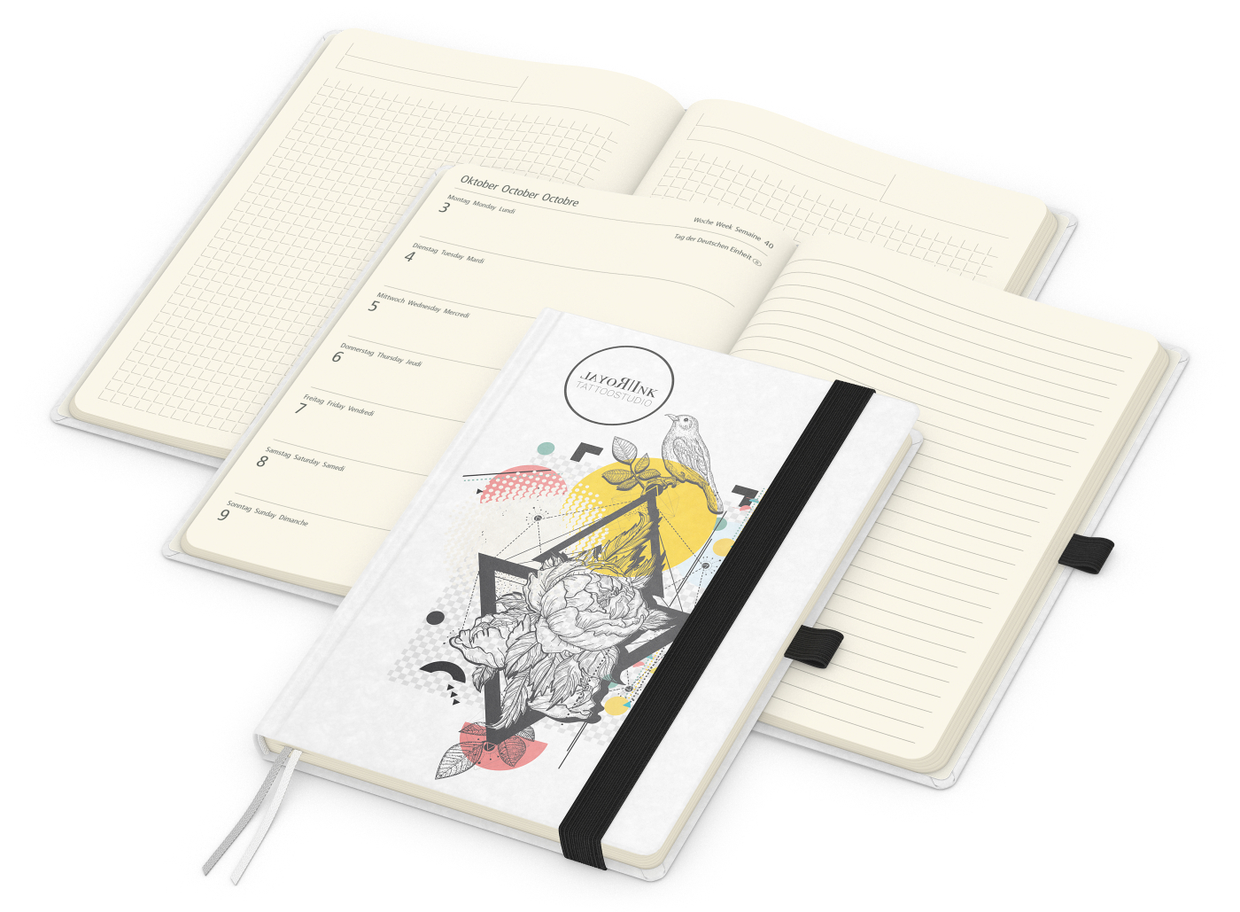 Wochenkalender links + Notizen rechts Match-Hybrid Papier-Hardcover A5