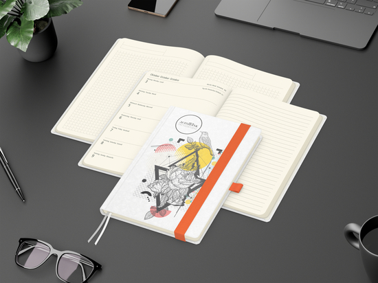 Wochenkalender links + Notizen rechts Match-Hybrid Papier-Hardcover A5