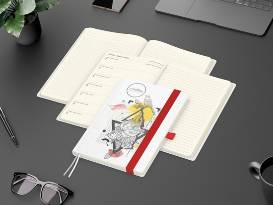 Wochenkalender links + Notizen rechts Match-Hybrid Papier-Hardcover A5
