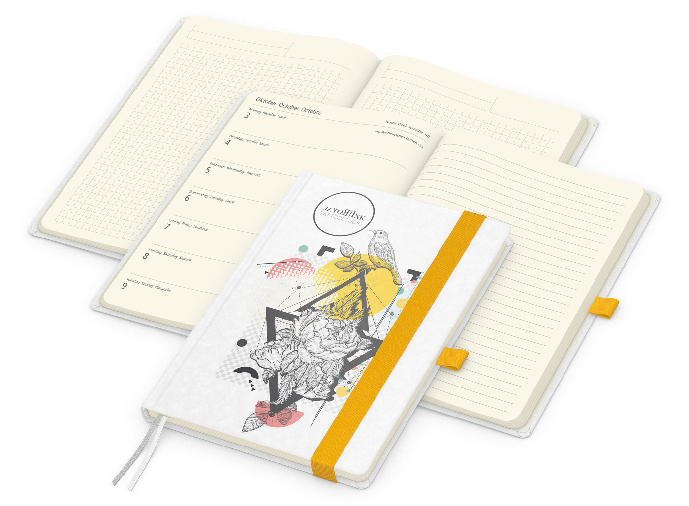 Wochenkalender links + Notizen rechts Match-Hybrid Papier-Hardcover A5