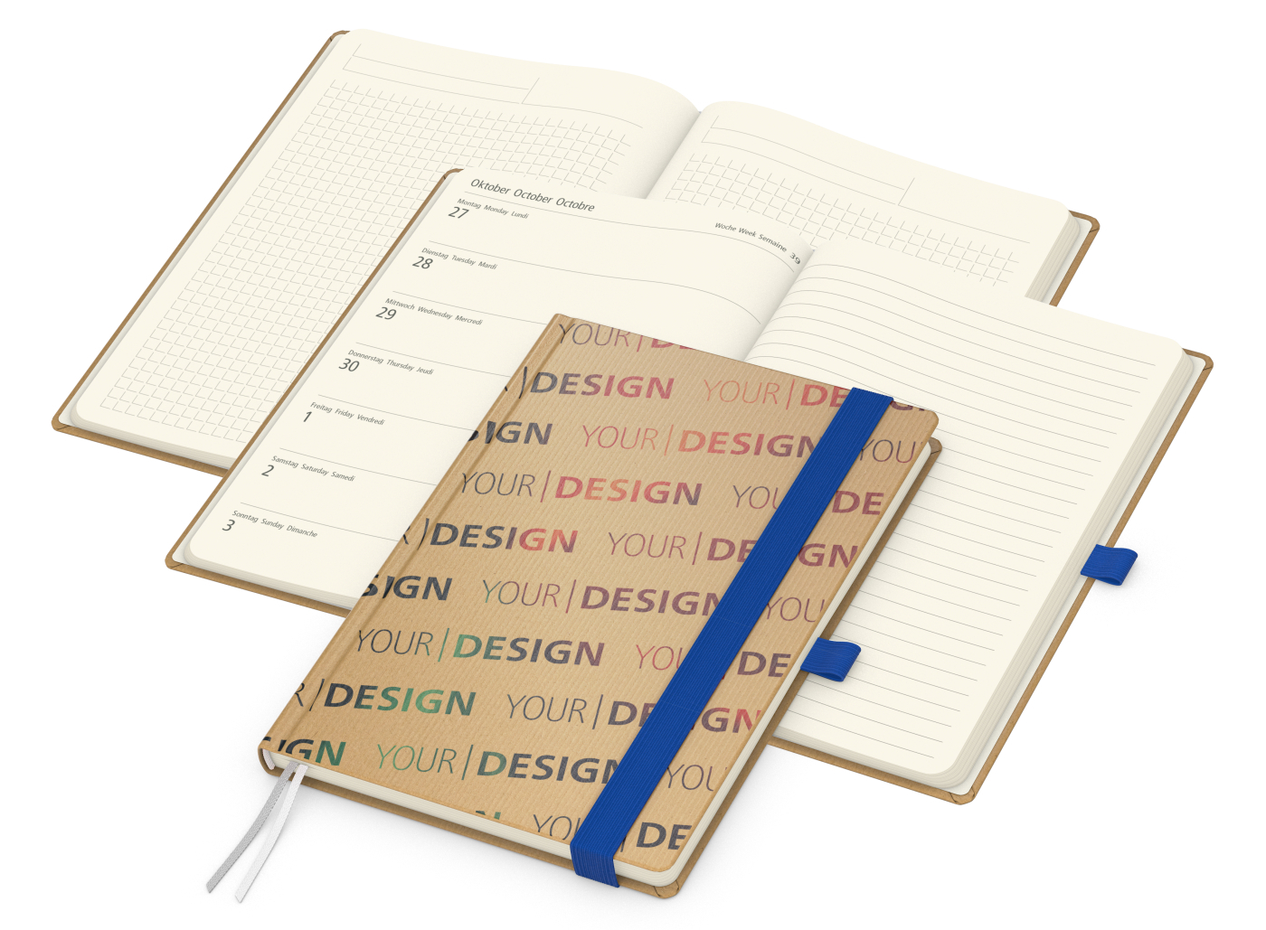 Wochenkalender links + Notizen rechts Match-Hybrid Papier-Hardcover A5